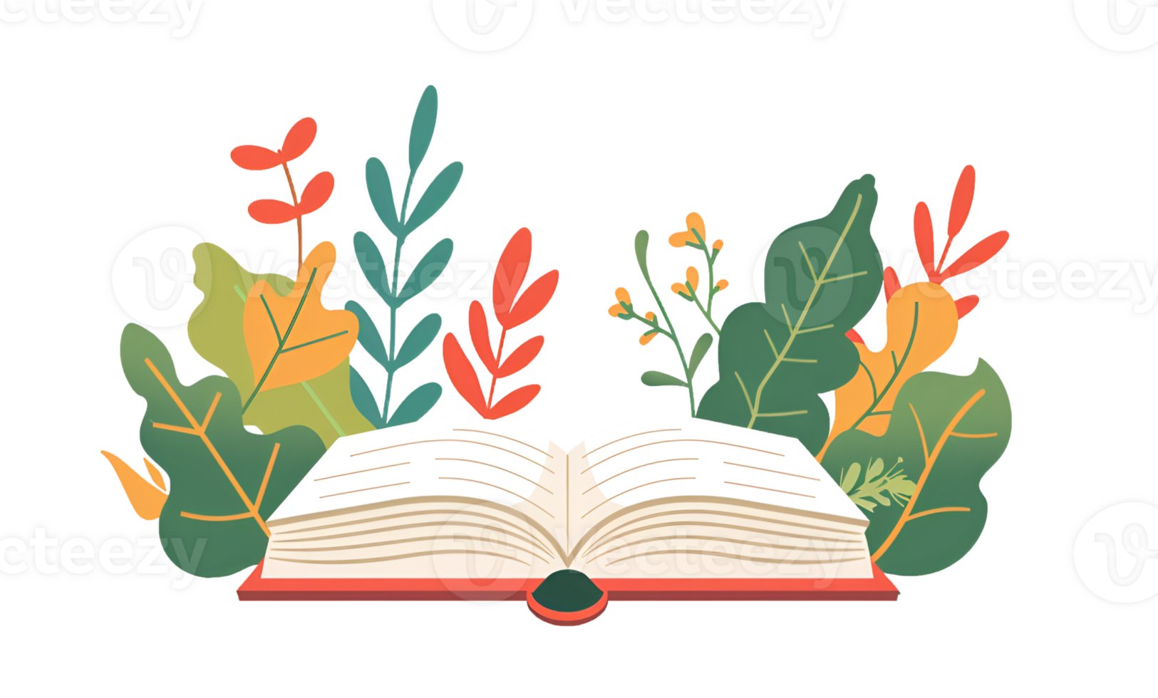 AI generated Flat design open book illustration png
