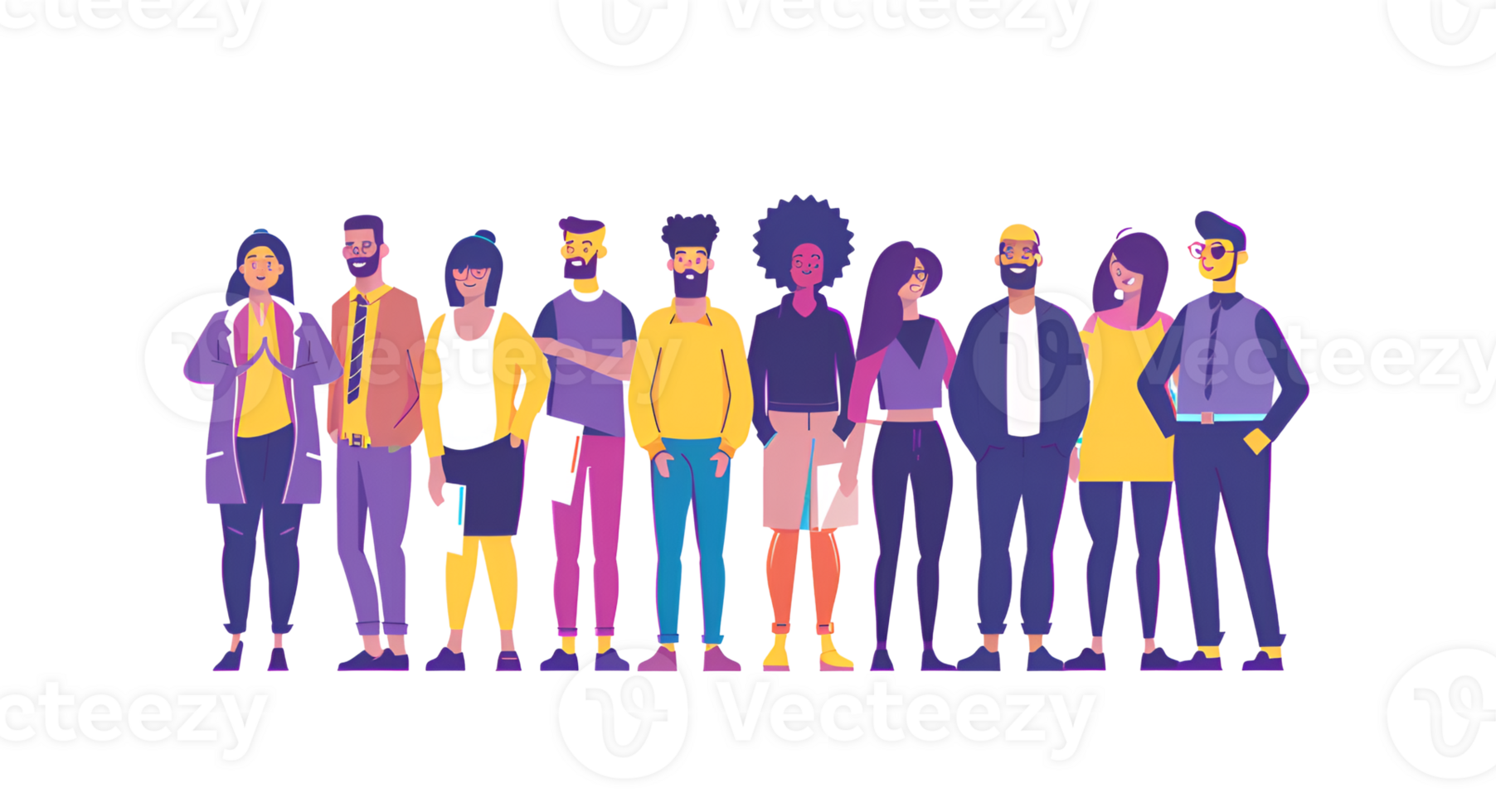 AI generated People character team group office png