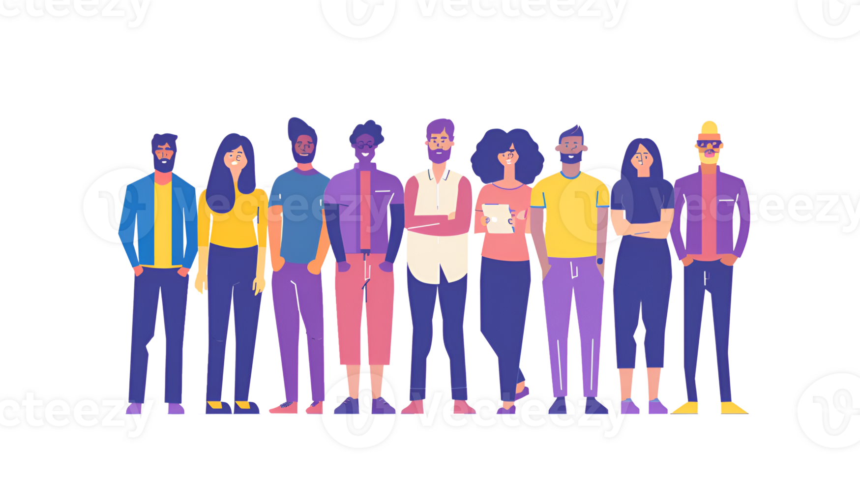 AI generated People character team group office png