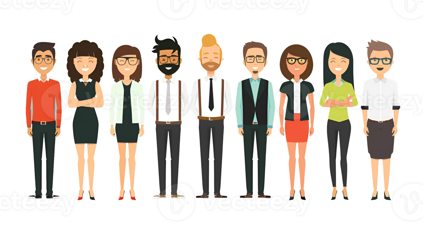 AI generated People character team group office png