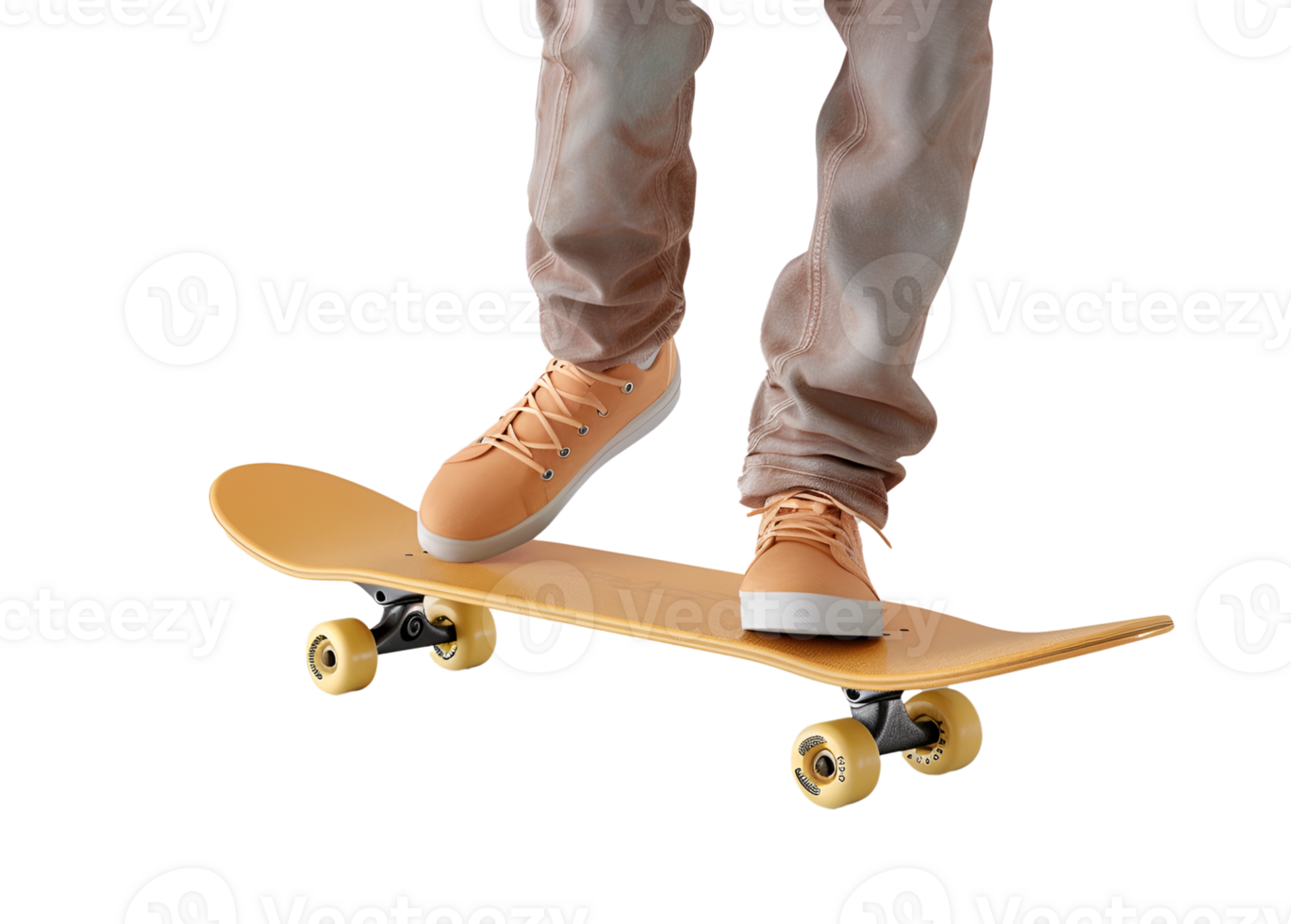 AI generated 3D render man play skateboard isolated png