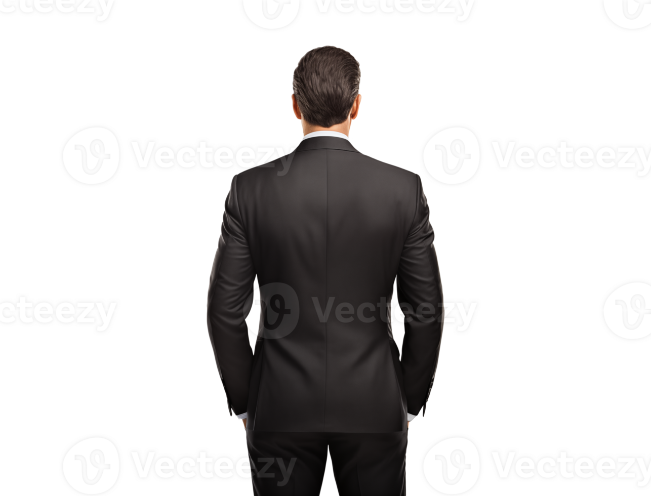 AI generated back of businessman png