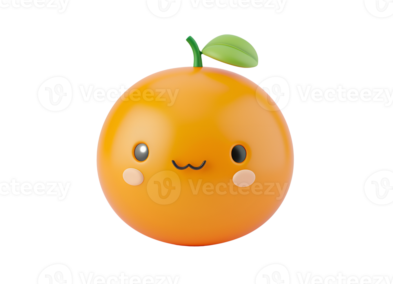 AI generated 3D render of cute orange isolated png