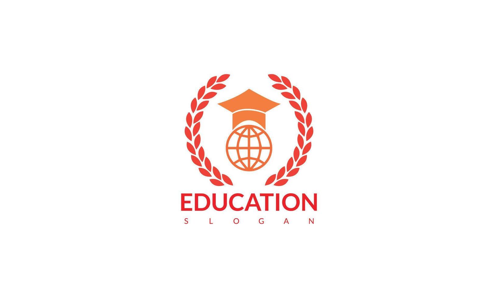 Modern design of book and gown education logo with modern frame vector