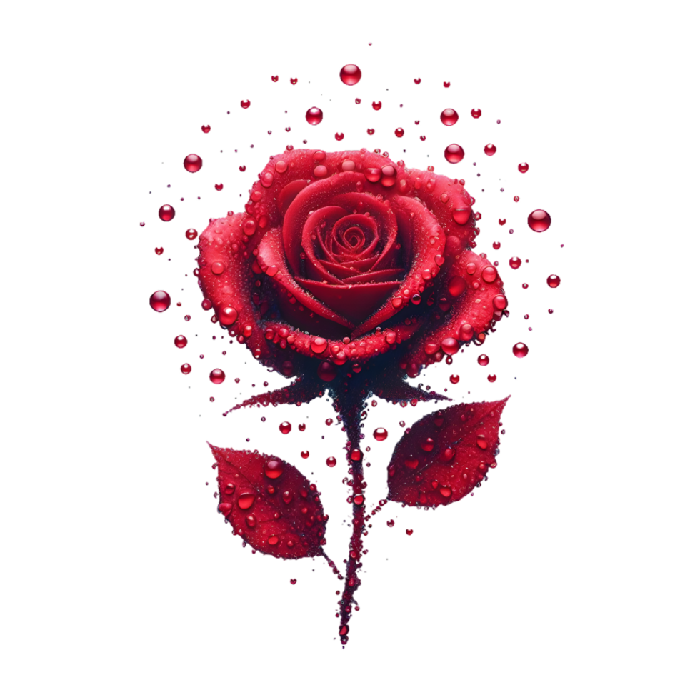 AI generated Red rose transparent image png
