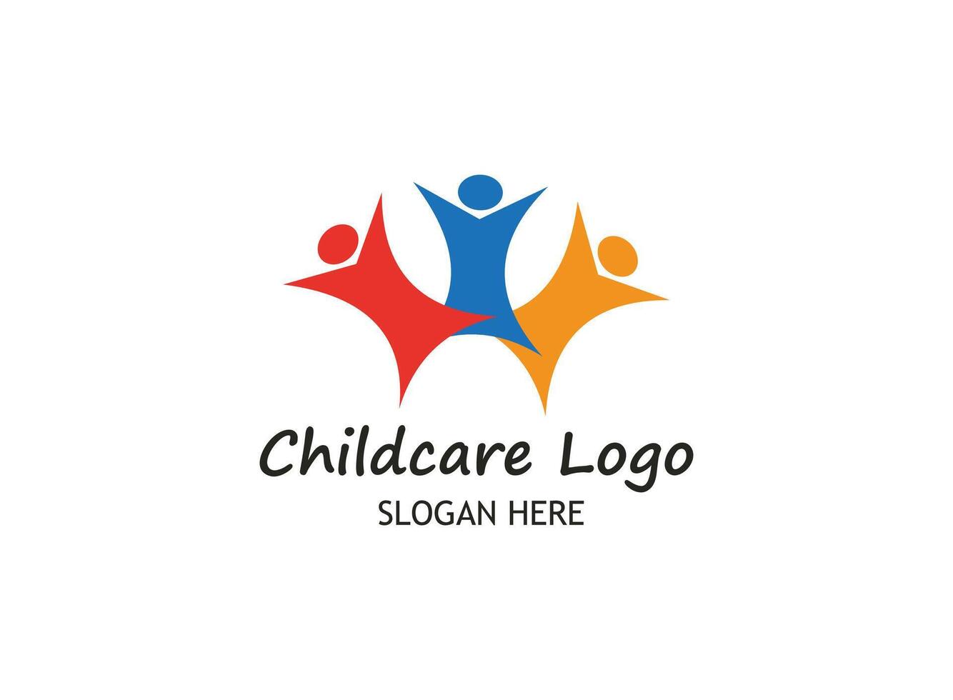 Kids care, family, charity vector logo emblem design template.