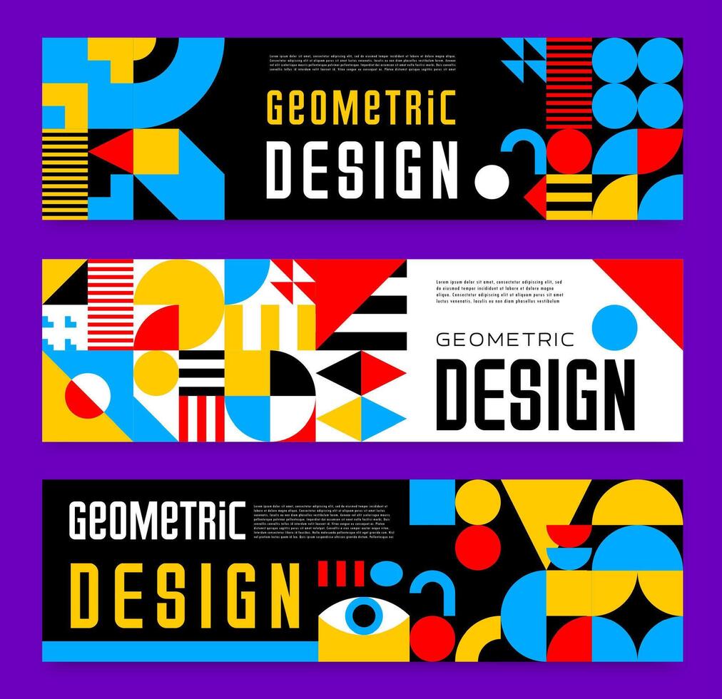 Abstract banner with futuristic geometric shapes vector