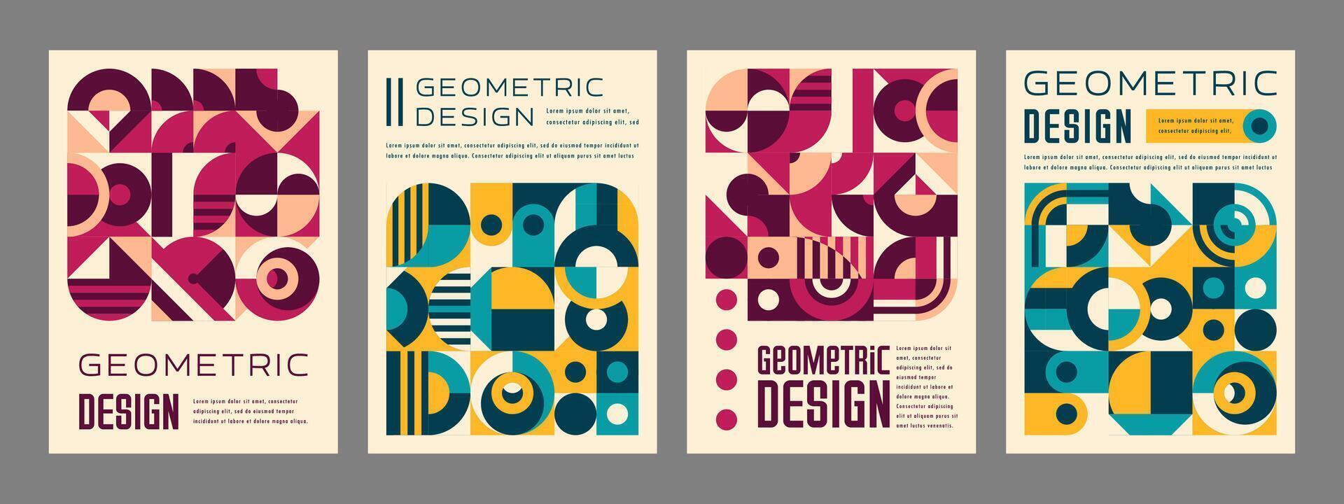 moderno resumen geométrico modelo carteles, cubre vector