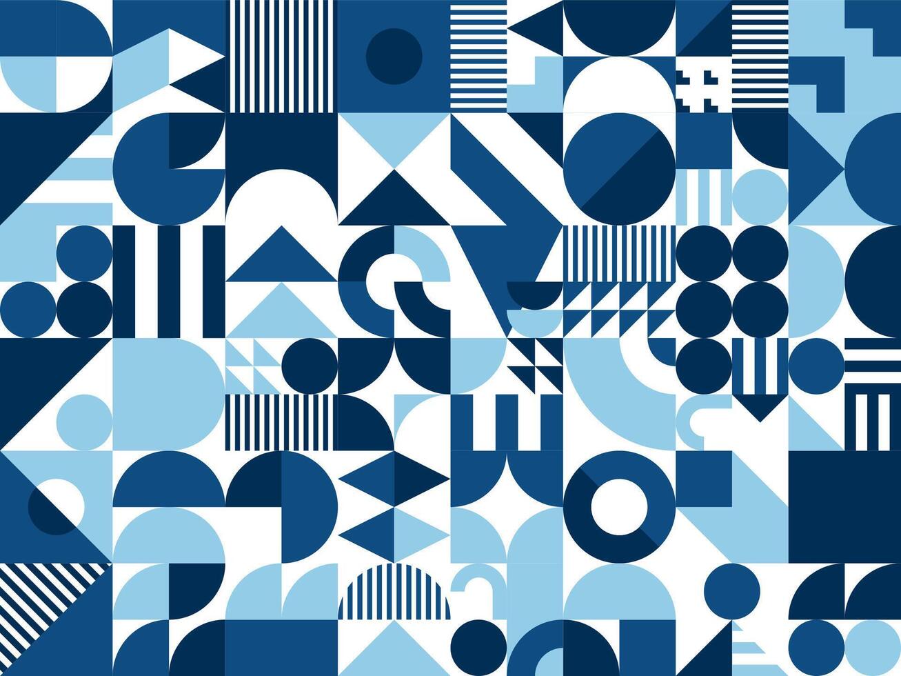 Abstract modern blue marine geometric pattern vector