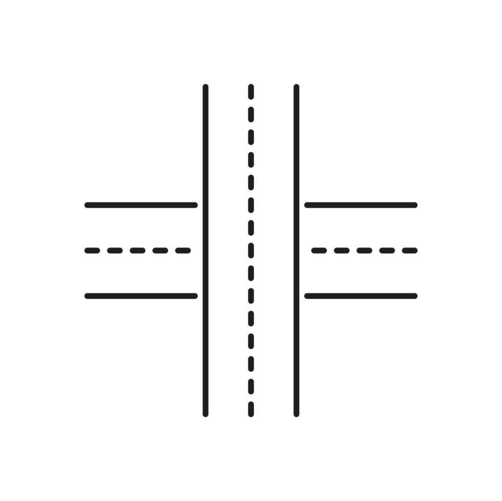 Highway line icon, road intersection traffic route vector