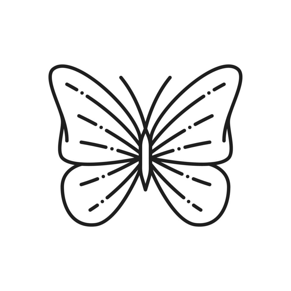mariposa línea icono para tatuaje o insecto ornamento vector