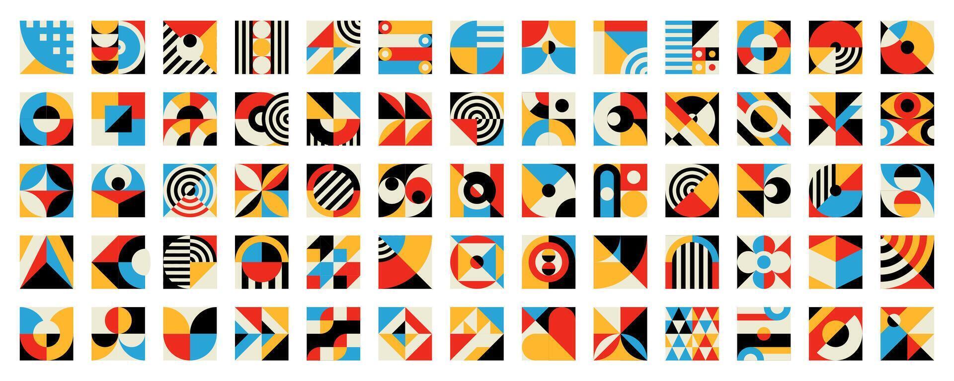 Abstract geometric modern bauhaus elements set vector