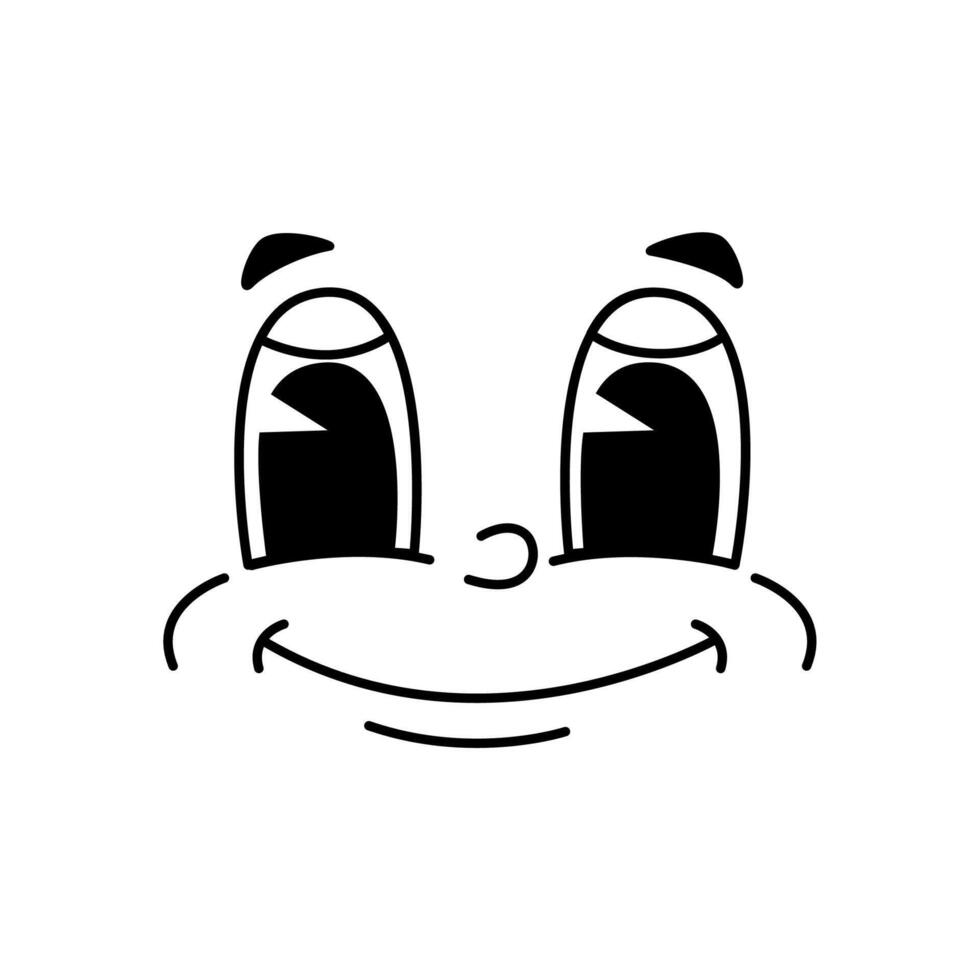 Cartoon funny comic groovie face emotion or emoji vector