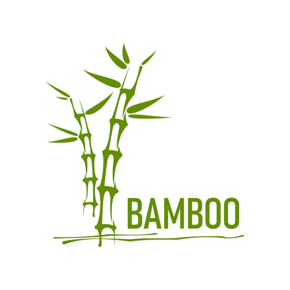 Asian bamboo icon, spa massage and health symbol vector