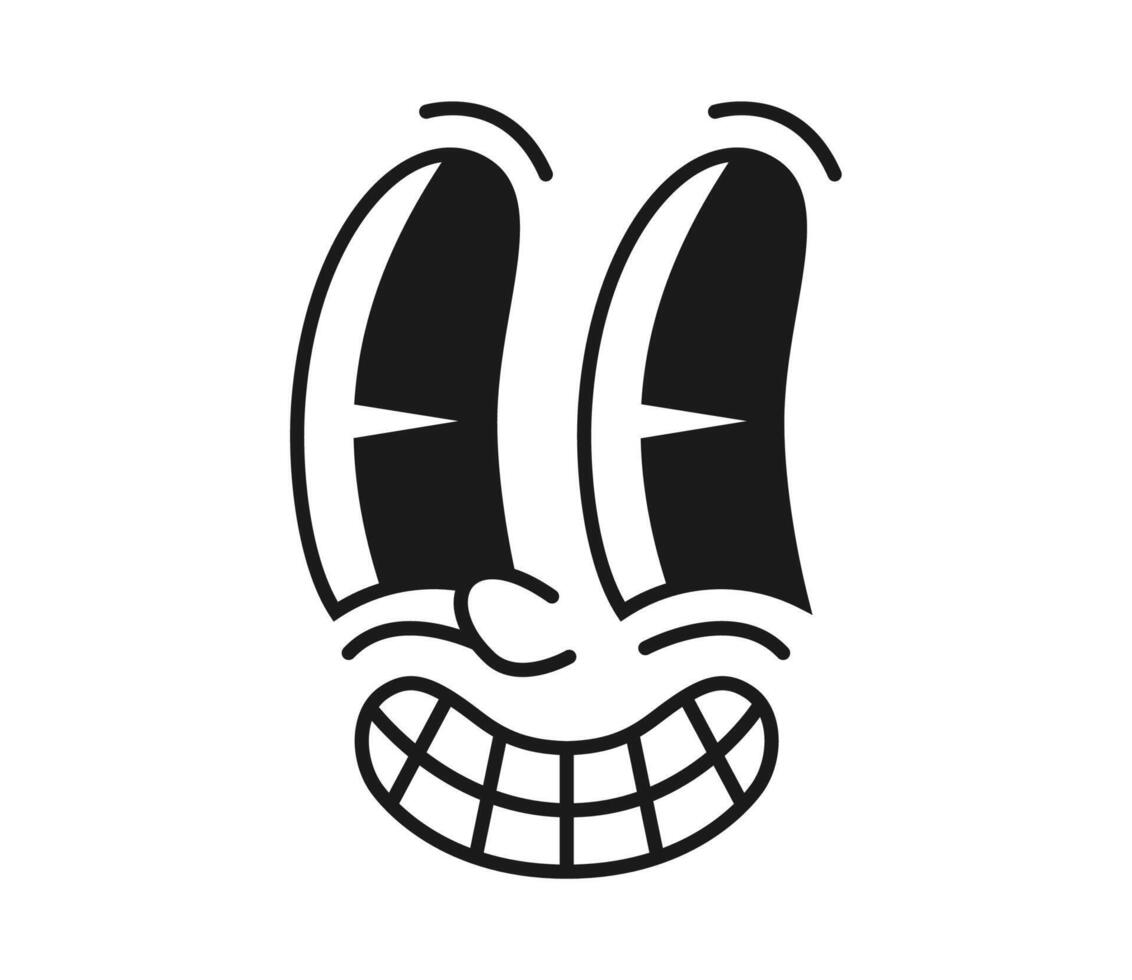 Cartoon character with amusing eyes, cute emoji vector