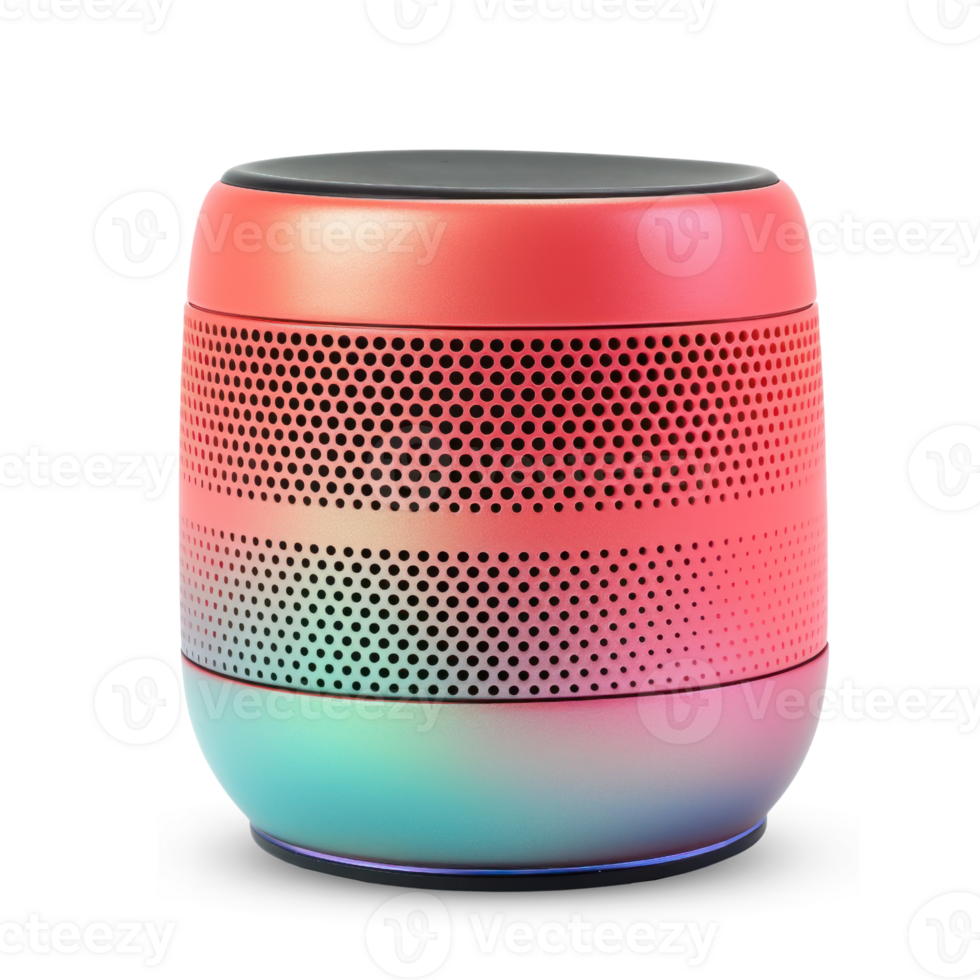 AI generated A wireless Mini Smart bluetooth speaker with vibrant color and a modern design isolated on transparent background png