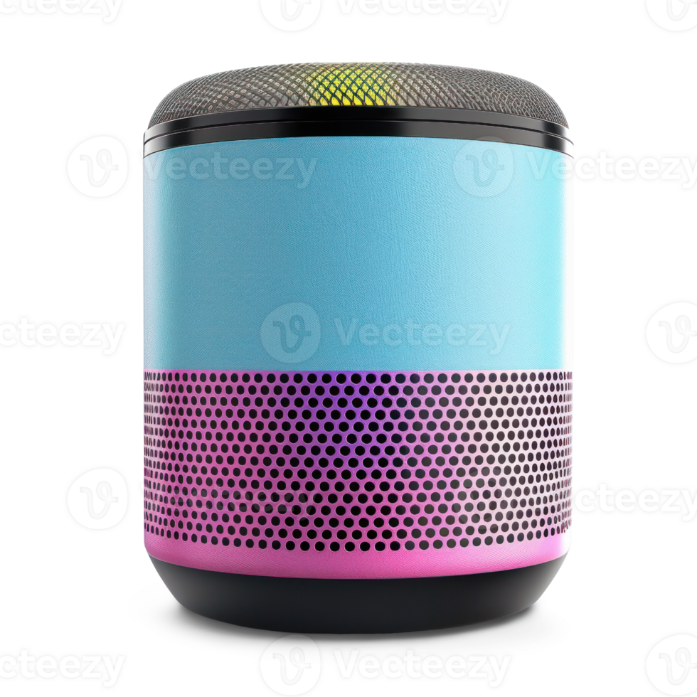 AI generated A wireless Mini Smart bluetooth speaker with vibrant color and a modern design isolated on transparent background png