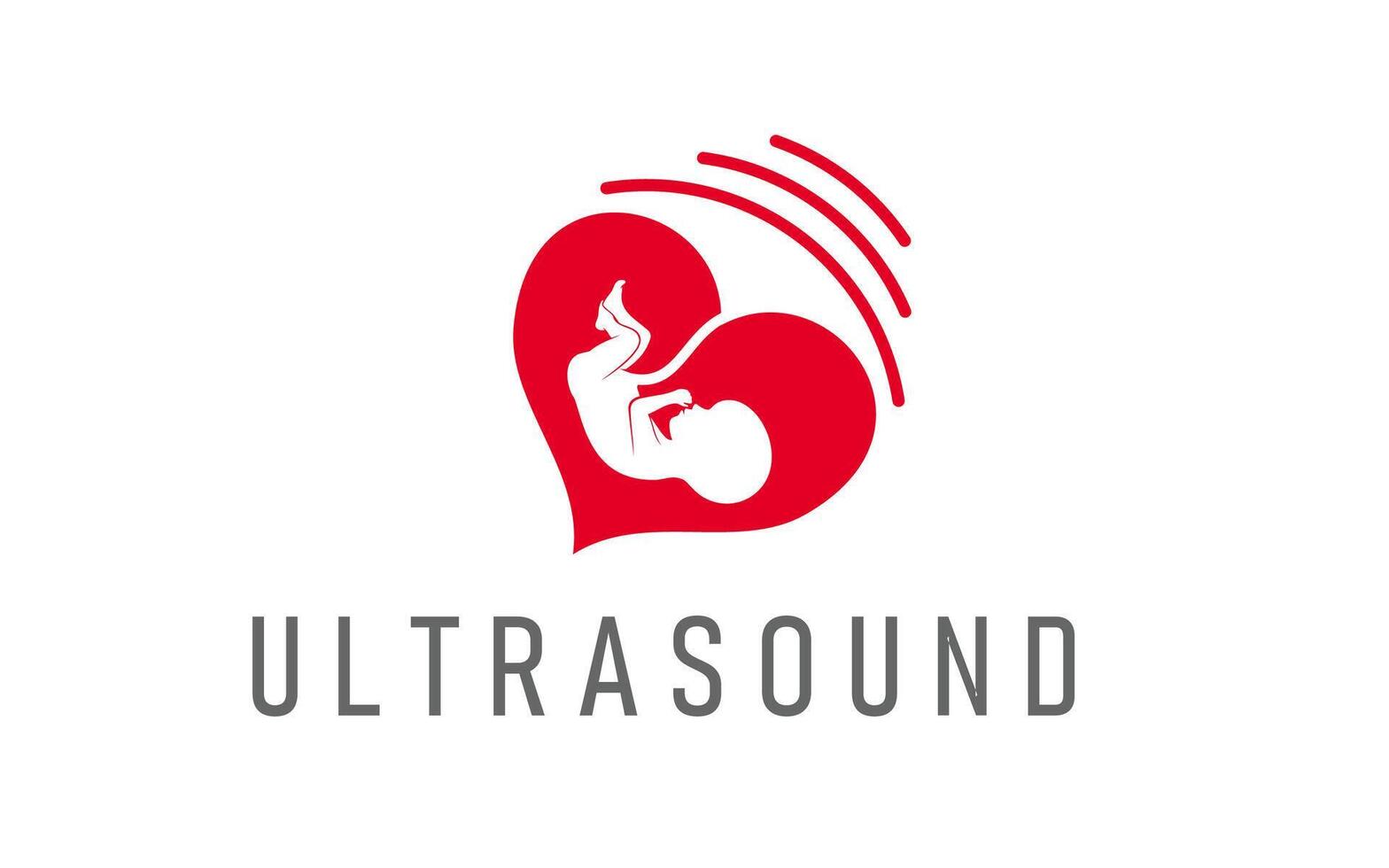 Ultrasound pregnancy icon with fetus in the womb vector