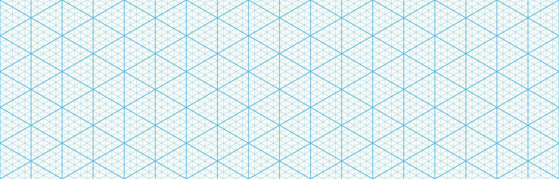Blue isometric triangular grid pattern, paper mesh vector