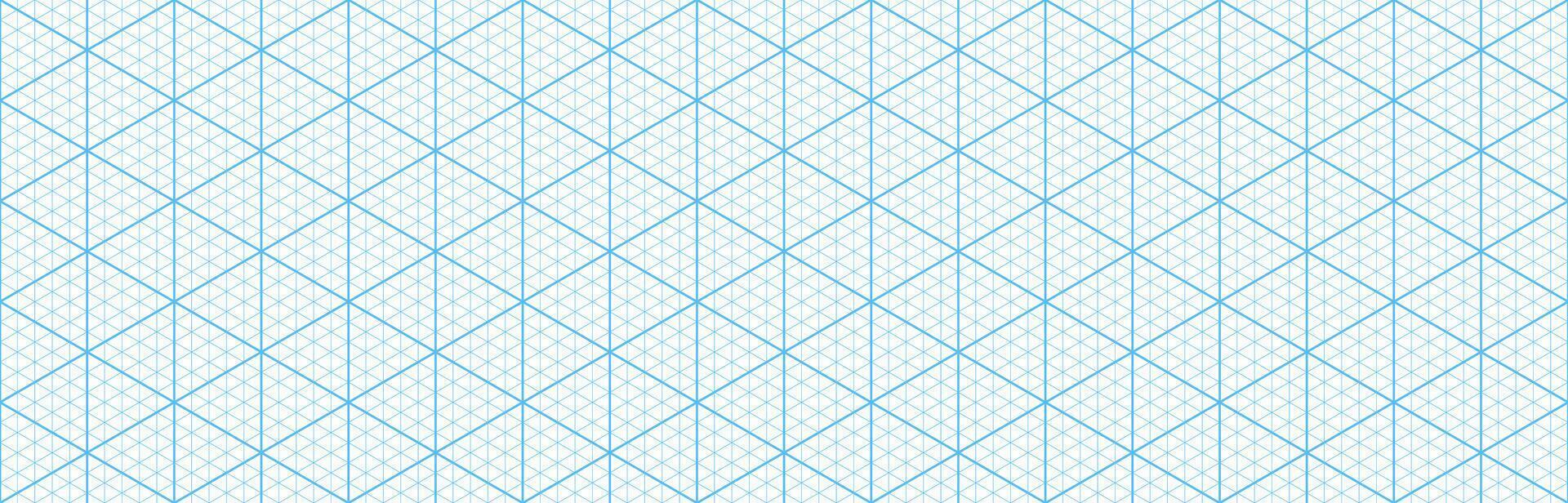 azul isométrica triangular cuadrícula patrón, papel malla vector