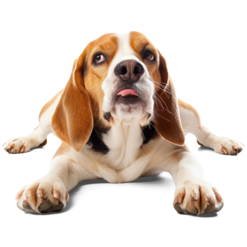 AI generated Playful Beagle dog on Transparent Background. Curious dog cutout PNG