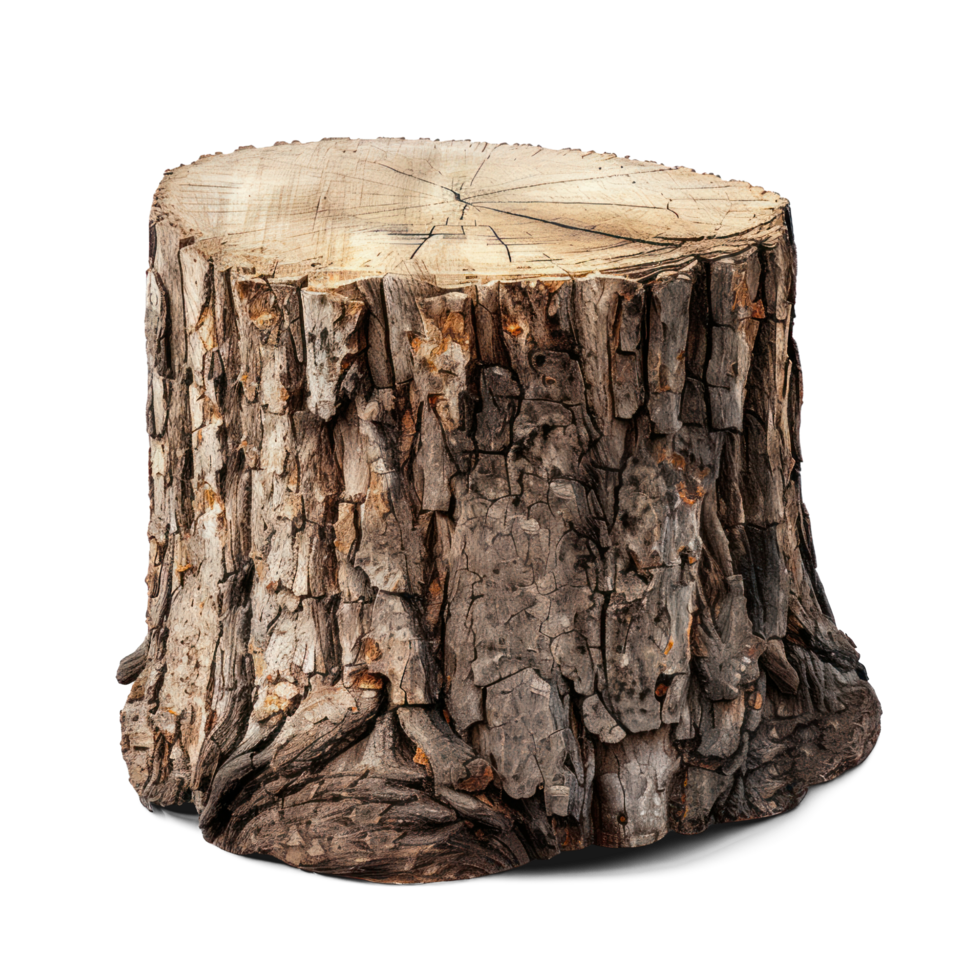 AI generated Half-Cut Tree Trunk Transparent PNG. png