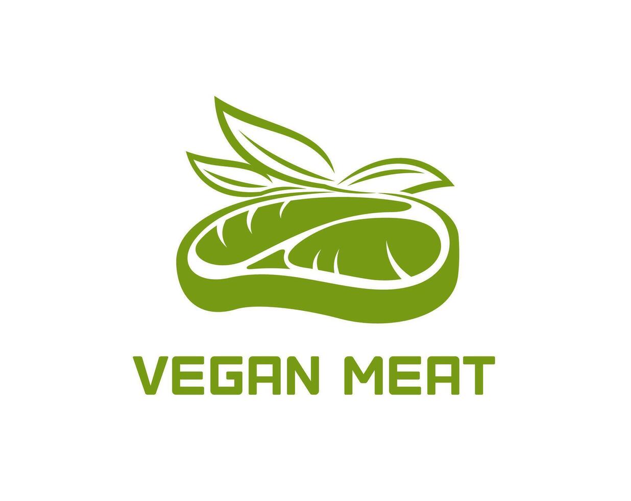 vegano carne de vaca filete carne, planta proteína comida icono vector