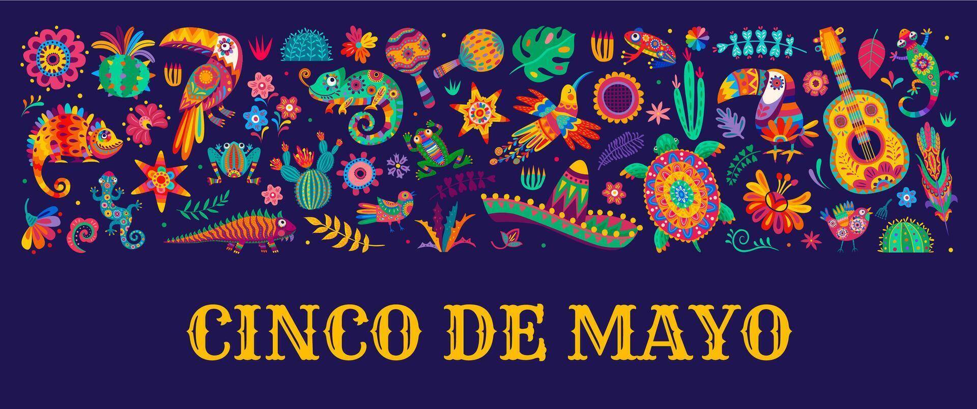 Mexican cinco de mayo holiday party vector banner