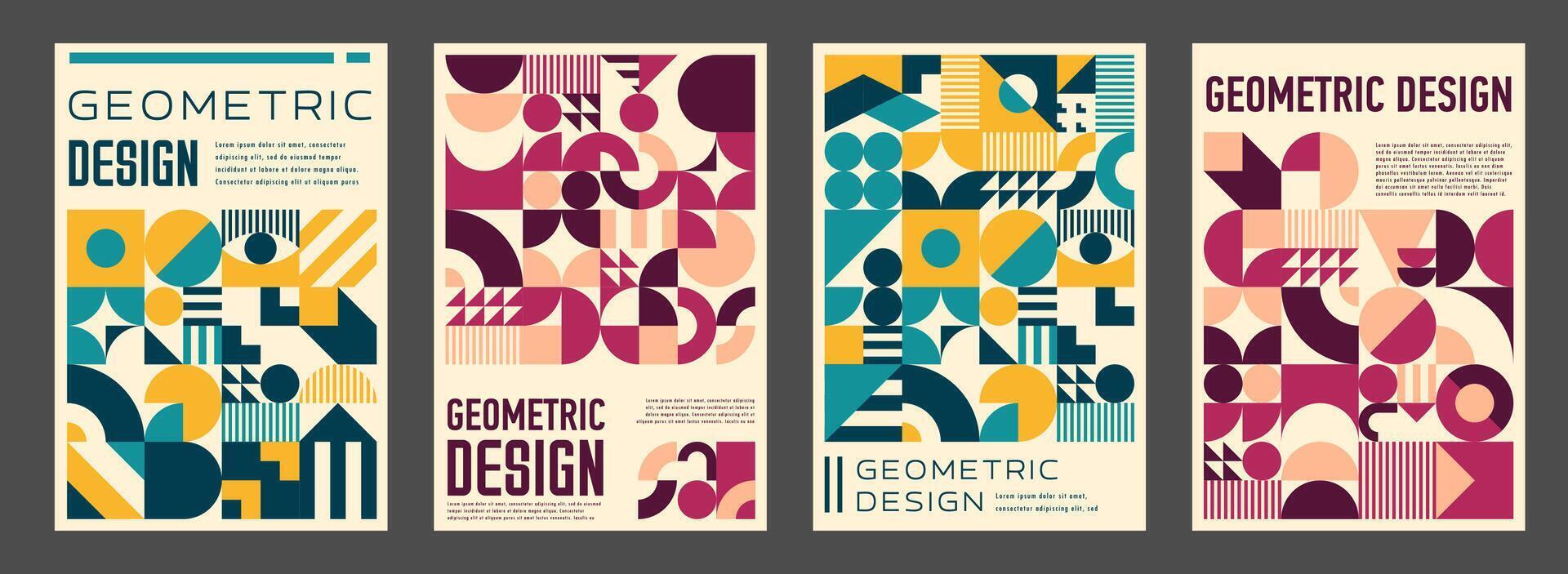 resumen moderno geométrico póster, certificado vector