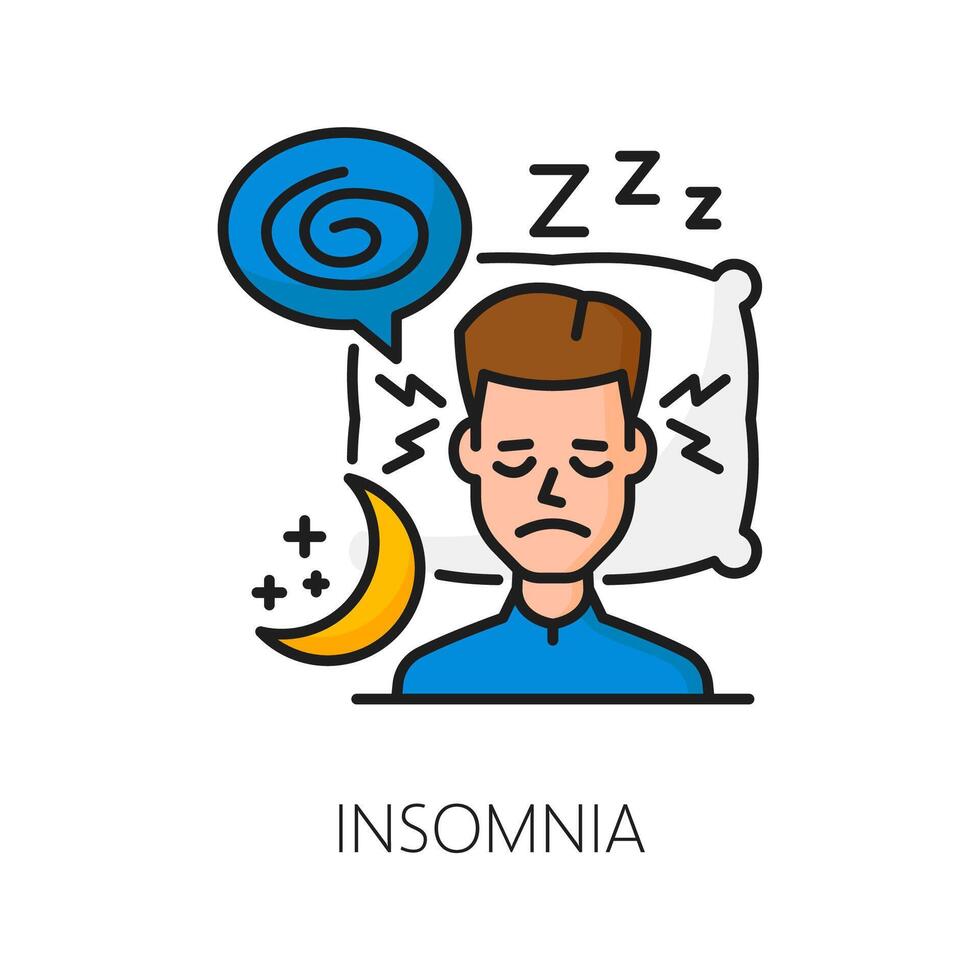 insomnio icono de hematología o anemia síntomas vector