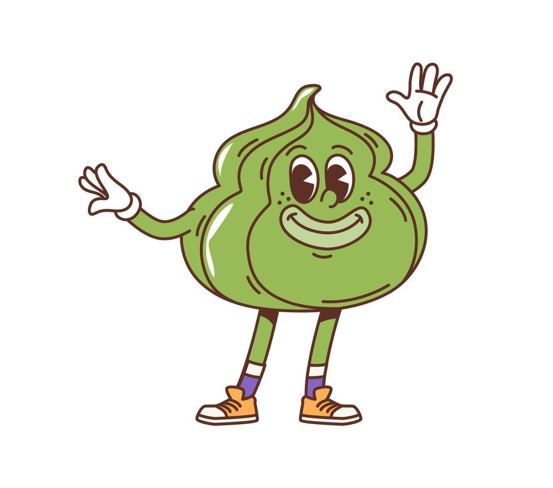 dibujos animados japonés wasabi salsa maravilloso personaje vector