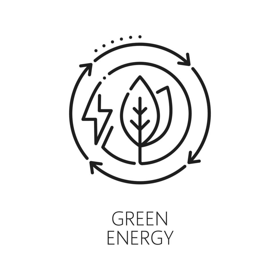 Green energy, eco power icon, natural electricity vector