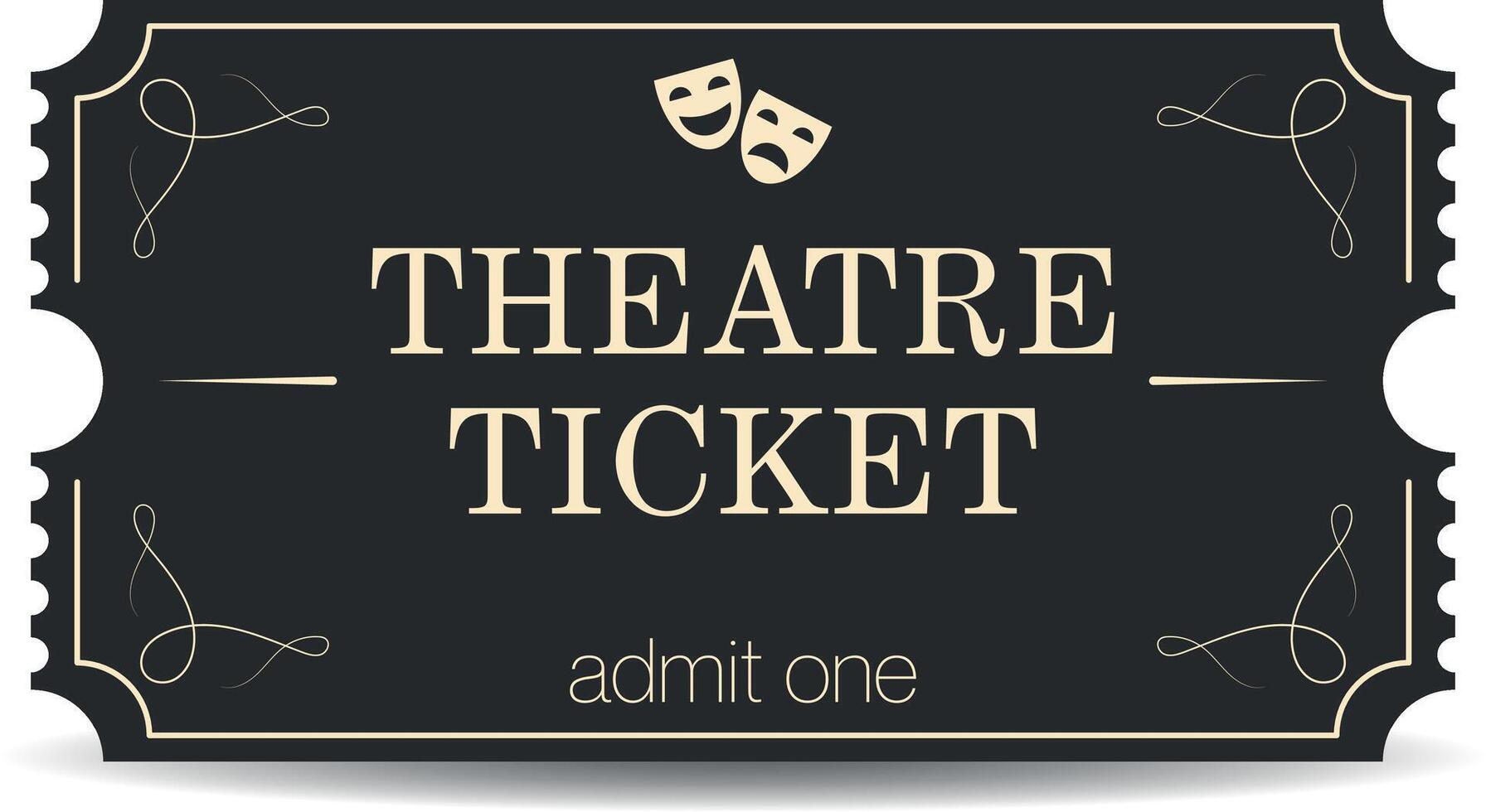 Admit One Theatre Ticket Black vector