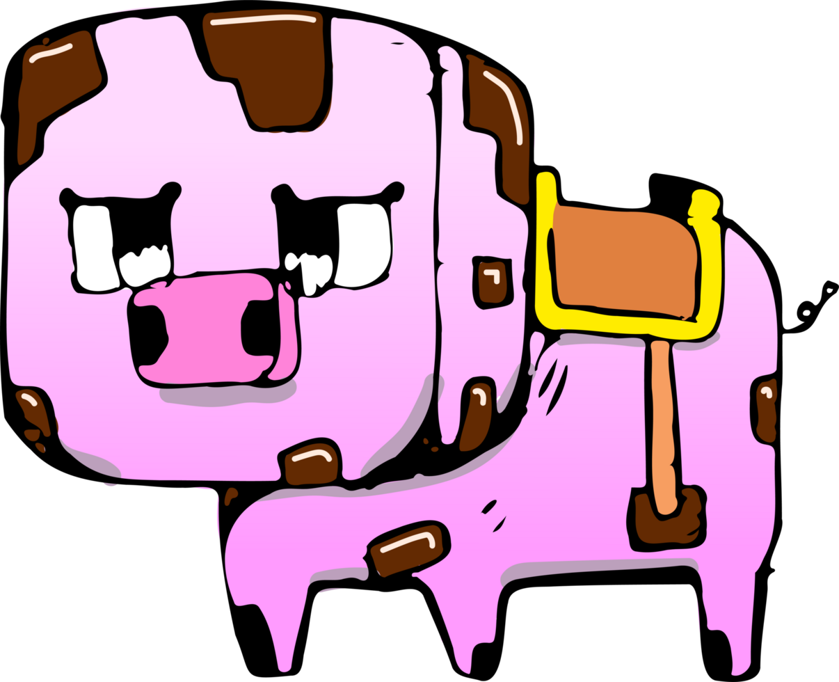 illustration de une carré porc couvert dans boue png