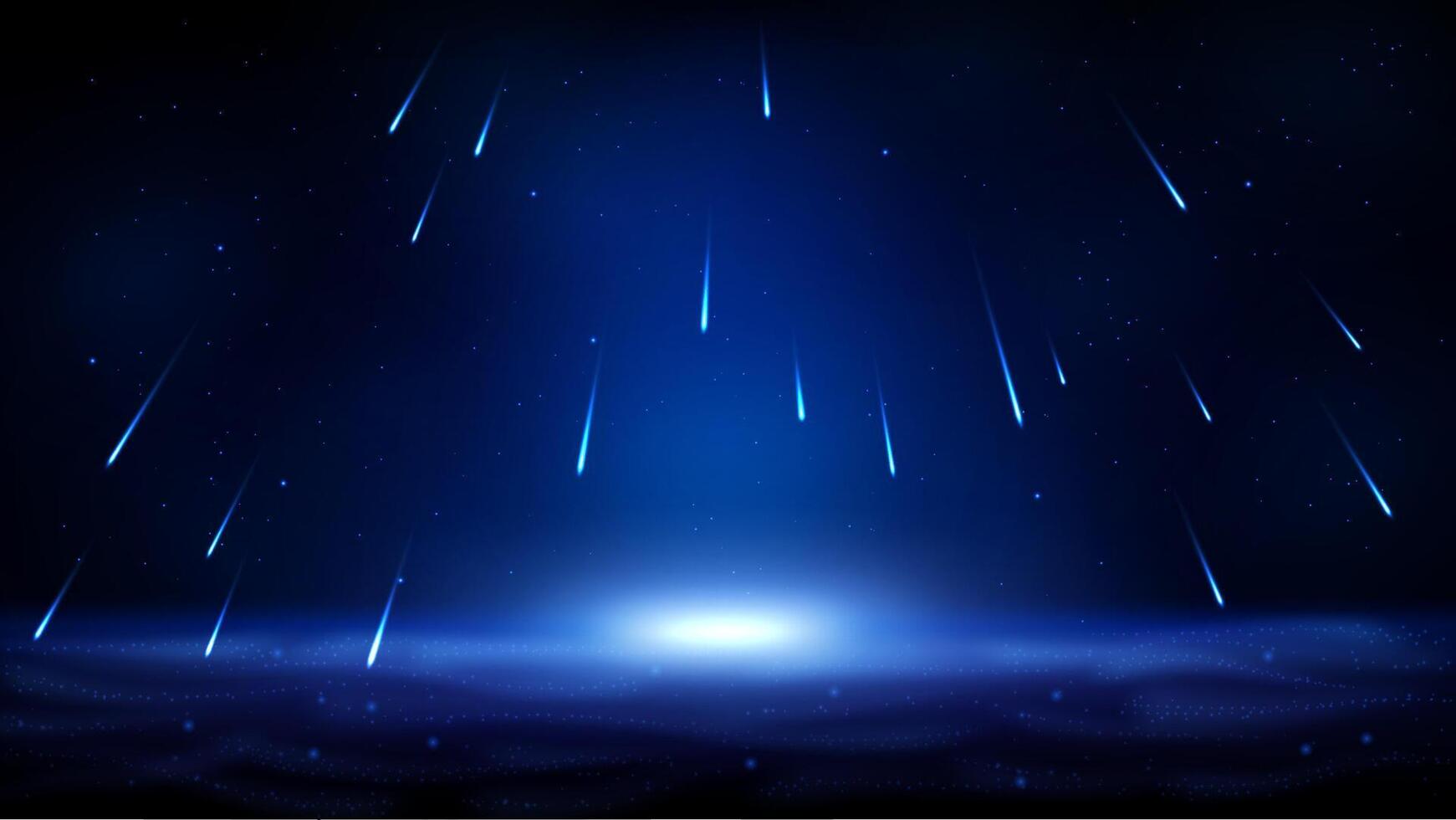 Fallen Blue Lines on Dark Blue Background, Vector Illustration