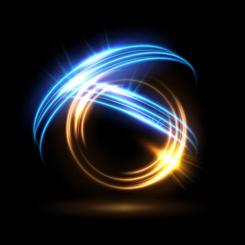 Abstract Glowing Circle, Swirl Light Ring, Vector Illustration