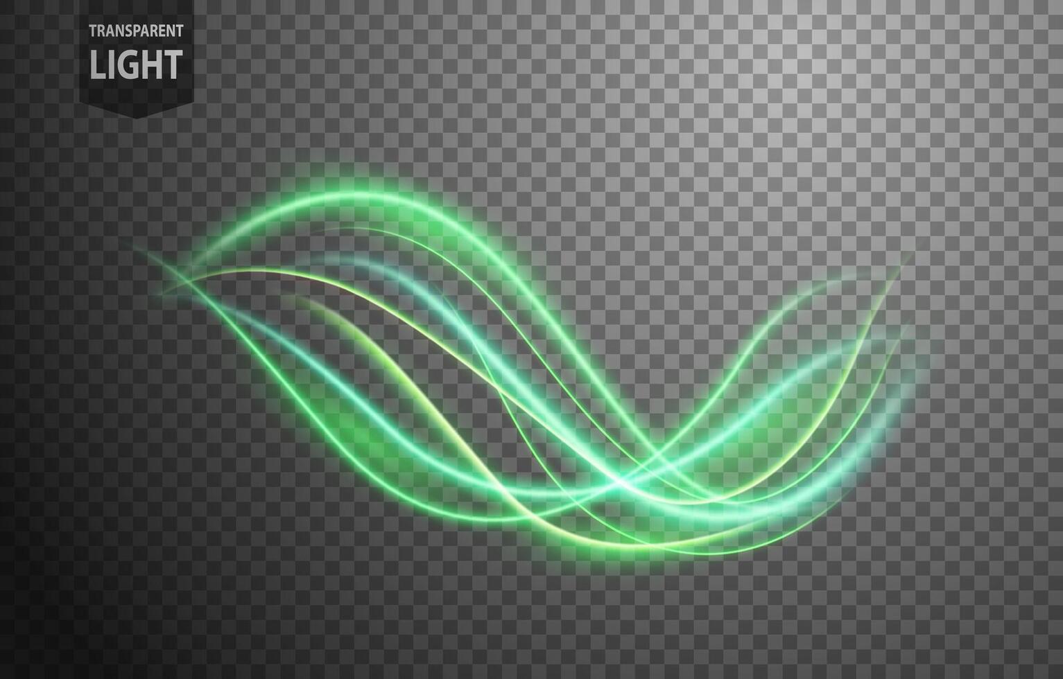 Abstract Green Wave of Light with A Background, Isolated and Easy to Edit, Vector Illustration