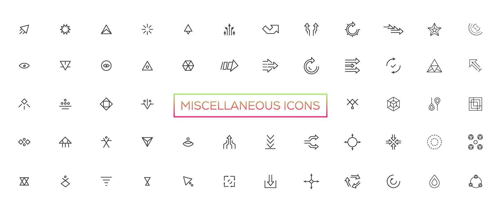 Miscellaneous icons- thin line web icon set. Outline icons collection. Simple vector illustration