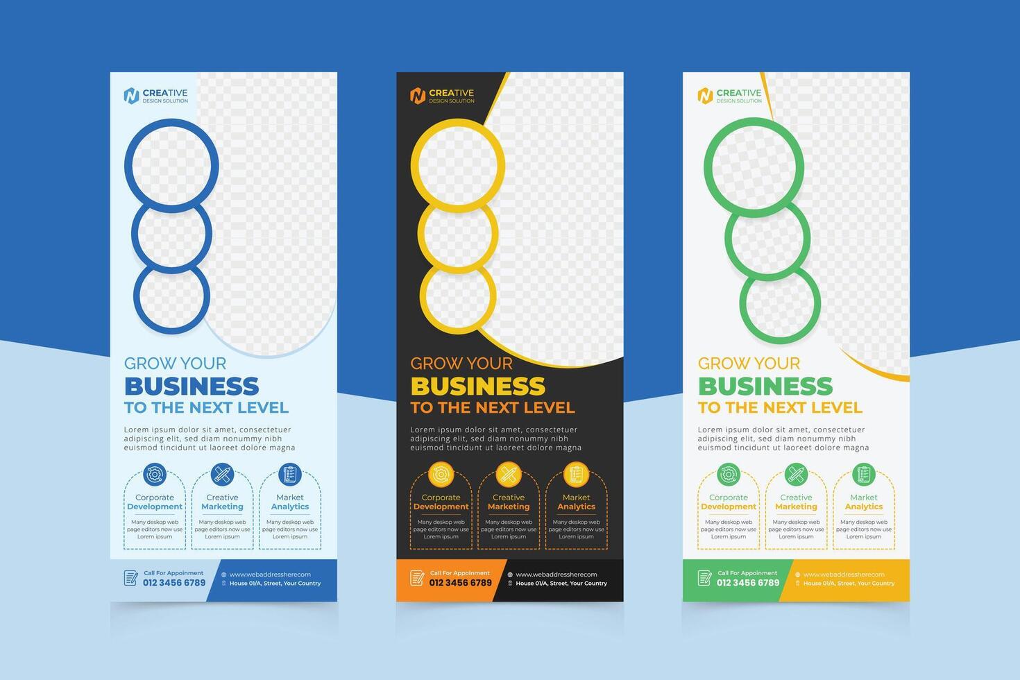 Corporate Roll Up Banner and Modern Business Signage Standee X Banner Template Design vector
