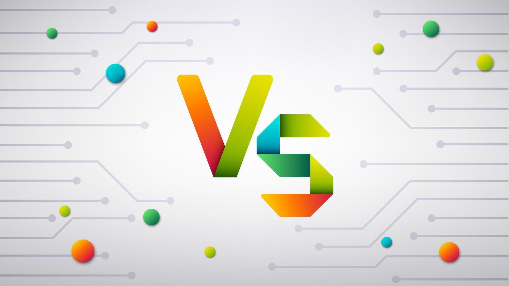 Versus Banner Origami Style, Isolated on Technology Background, Vector Illustration