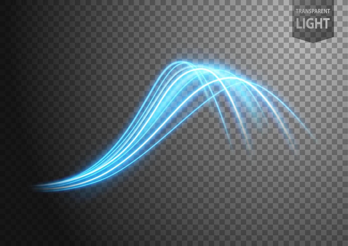 Abstract Blue Wavy Line of Light with A Background, Isolated and Easy to Edit, Vector Illustration