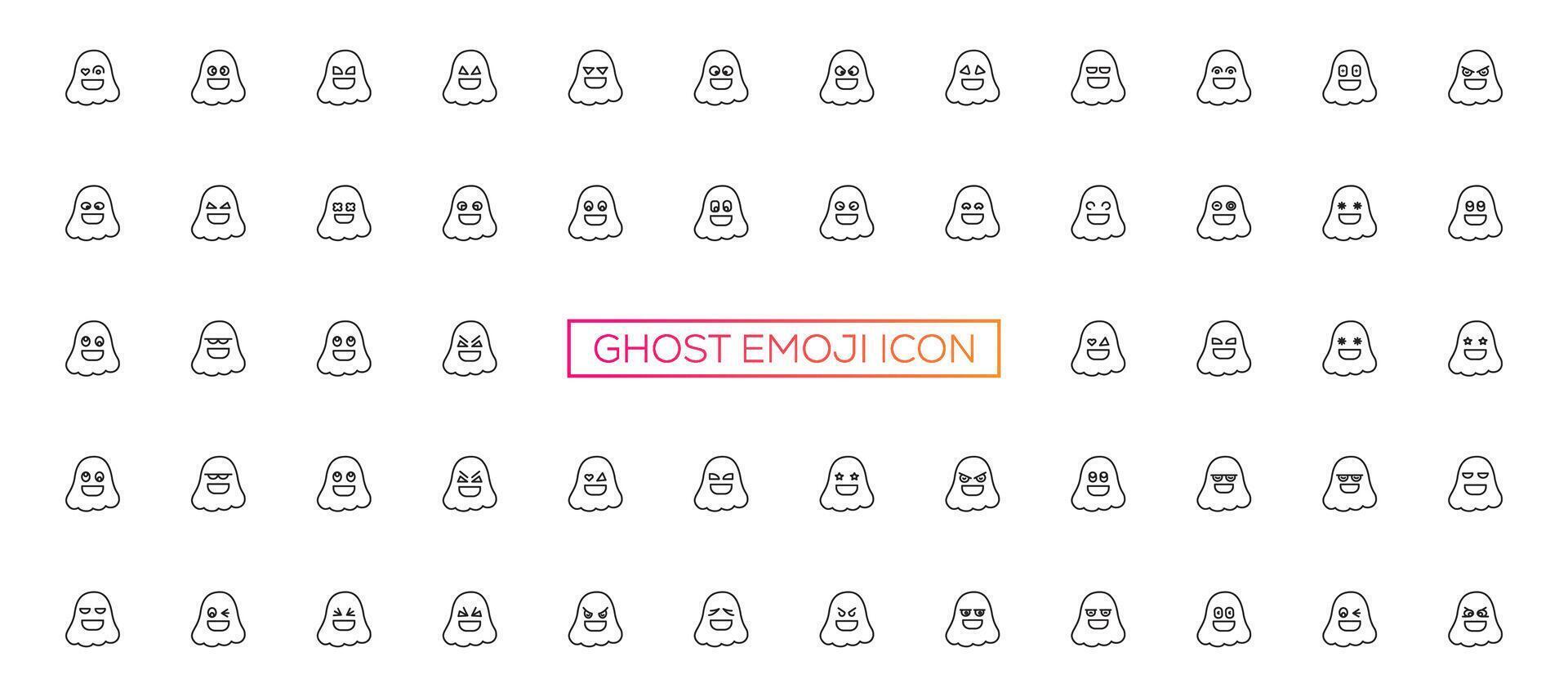 Ghosts signs. Scary, cute sihlouetes. Spooky. Flat design vector