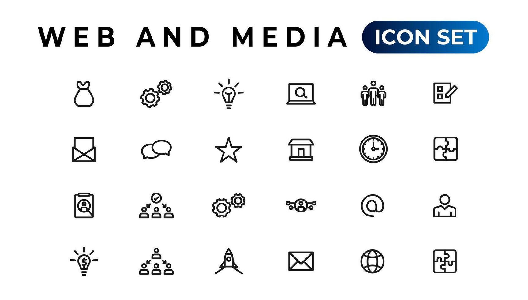 Audio Video Icons Pack. Thin line icons set. Flat icon collection set. Simple vector icons