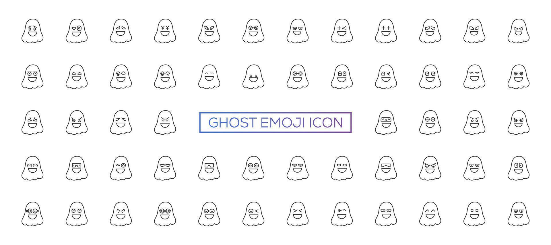 Ghosts signs. Scary, cute sihlouetes. Spooky. Flat design vector