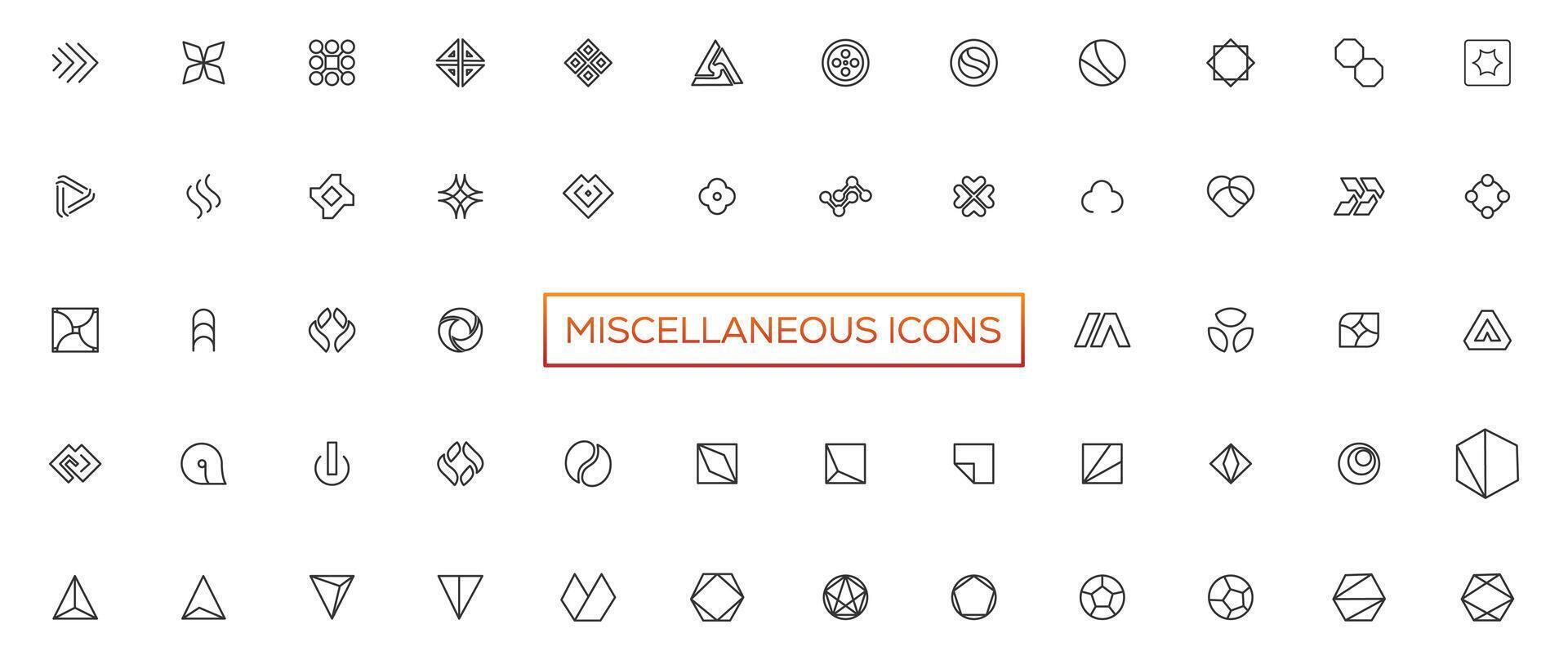 Miscellaneous icons- thin line web icon set. Outline icons collection. Simple vector illustration