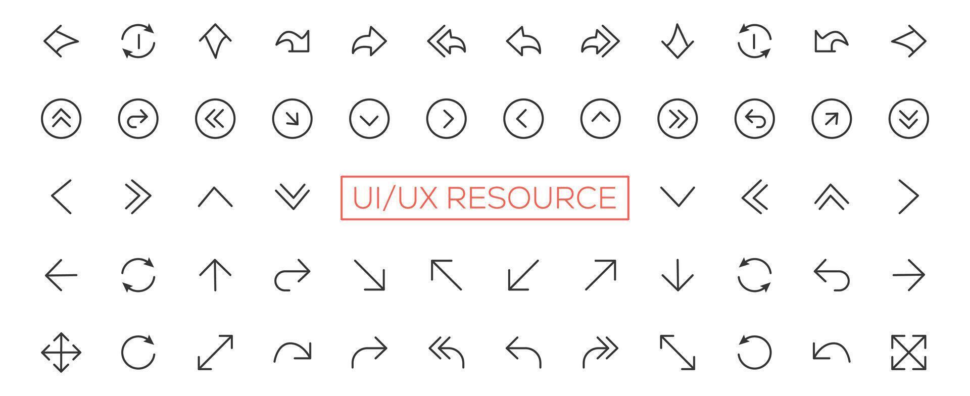 Minimalist and simple looking ui icons set for dark, light mode. Outline isolated user interface elements for night, day themes vector