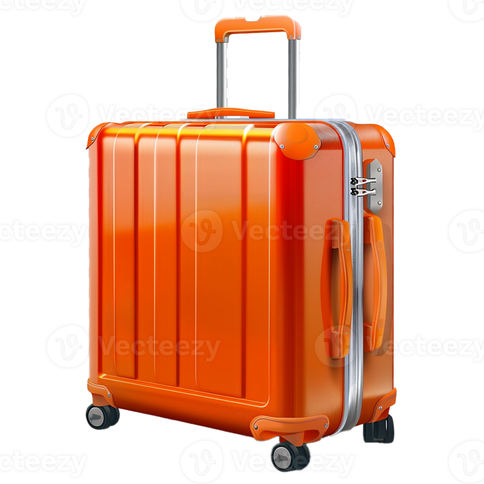 AI generated Big Colorful Travel Suitcase Isolated Cutout with Shadow on Transparent Background PNG File
