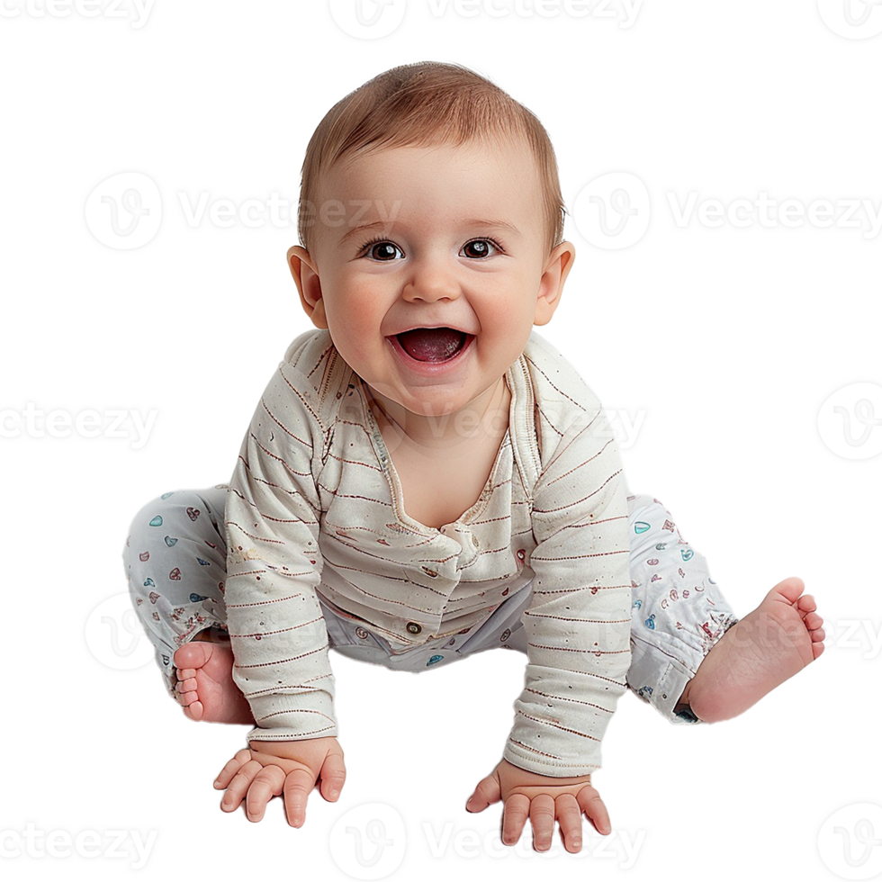 AI generated Smiling Baby Upper Shot with Transparent Background PNG for Versatile Use in Designs and Presentations