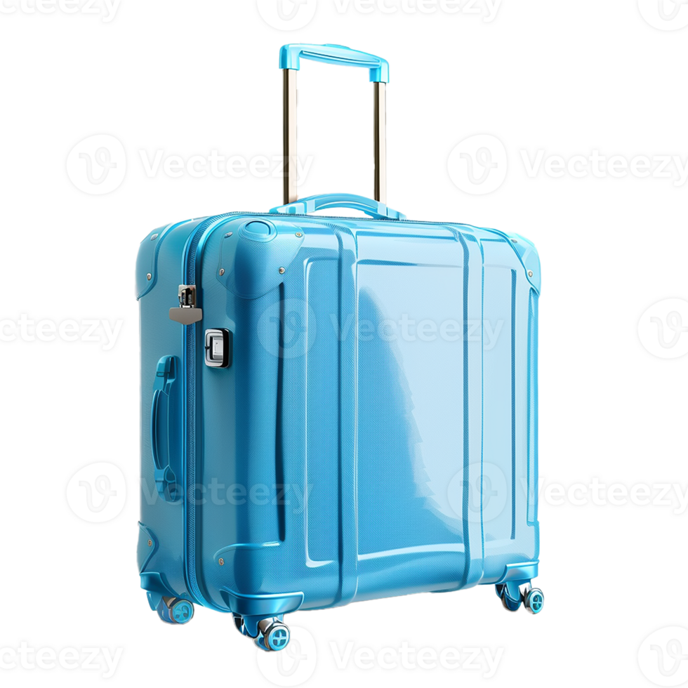 AI generated Big Colorful Travel Suitcase Isolated Cutout with Shadow on Transparent Background PNG File