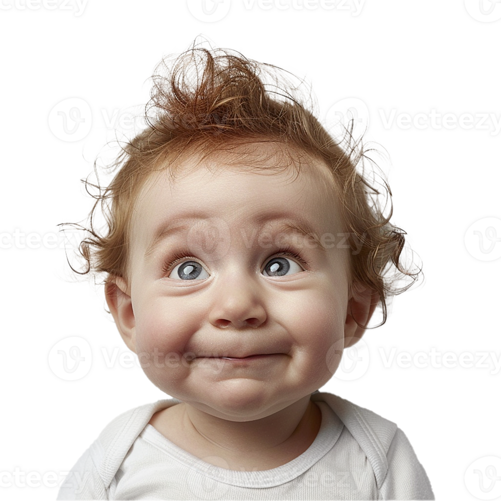 AI generated Smiling Baby Upper Shot with Transparent Background PNG for Versatile Use in Designs and Presentations